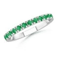 thumbnail image 1 of Round Shape Green Emerald Eternity Band Ring Women 925 Sterling Silver May Birthstone Christmas New Year Gift Gemstone Jewelry, 1 of 5