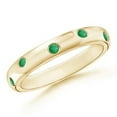 thumbnail image 1 of Round Shape Green Emerald Eternity Band Ring Women 925 Sterling Silver Rose Gold Plated May Birthstone Mothers Day Women Gift Gemstone Jewelry, 1 of 5