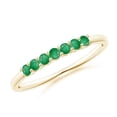 thumbnail image 1 of Round Shape Green Emerald Eternity Band Ring Women 925 Sterling Silver Yellow Gold Plated May Birthstone Engagement Anniversary Gift Gemstone Jewelry, 1 of 5