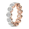 thumbnail image 1 of Round Shape Lab Grown Diamond Dream Bazel Eternity Ring For Women | 2 Carat IGI Certified 14K Rose Gold | FG-VS Quality Friendly Diamonds Eternity Ring Size 5, 1 of 5