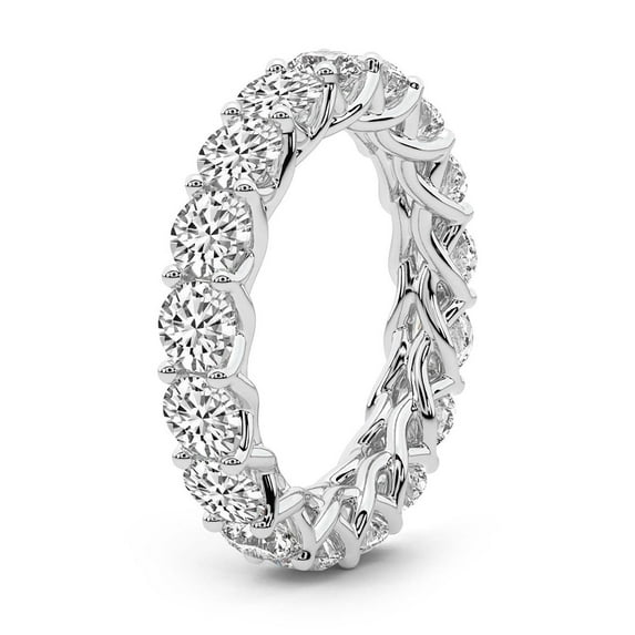 Round Shape Lab Grown Diamond Meadow Crisscross Eternity Ring For Women | 5 Carat IGI Certified 14K White Gold | FG-VS Quality Friendly Diamonds Eternity Ring Size 5