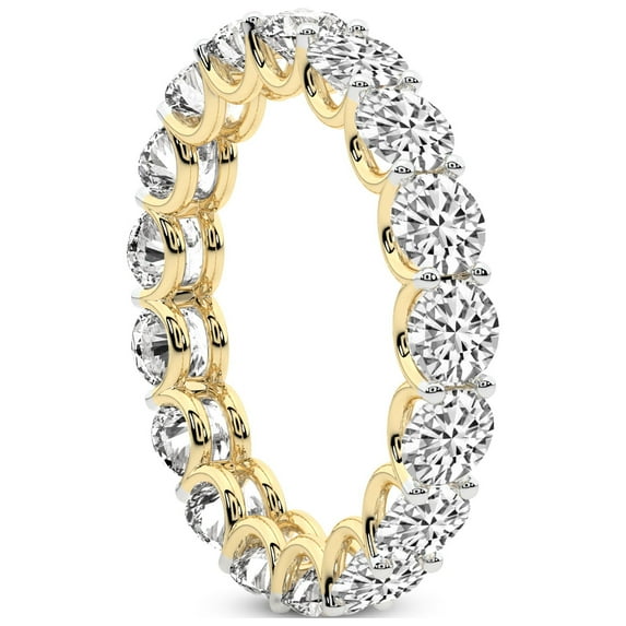 Round Shape Lab Grown Diamond Neveah Eternity Ring For Women | 3 Carat EGL Certified 14K Yellow Gold | FG-VS Quality Friendly Diamonds Eternity Ring Size 9