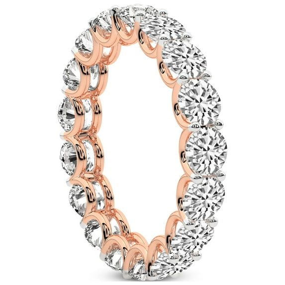 Round Shape Lab Grown Diamond Neveah Eternity Ring For Women | 6 Carat EGL Certified 14K Rose Gold | FG-VS Quality Friendly Diamonds Eternity Ring Size 6