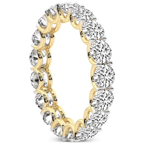 Round Shape Lab Grown Diamond Neveah Eternity Ring For Women | 7 Carat EGL Certified 14K Yellow Gold | FG-VS Quality Friendly Diamonds Eternity Ring Size 4
