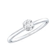 thumbnail image 1 of Rosec Jewels Certified 5mm Round Lab Grown Diamond Solitaire Promise Ring for Women, EF-VS Grade, 18K White Gold, US 3.00, 1 of 9