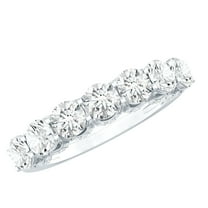 Rosec Jewels Moissanite Half Eternity Wedding Ring for Women - Designer Ring - D-VS1 Quality Certified, 925 Sterling Silver, US 4.00