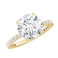 thumbnail image 1 of Rosec Jewels Round Shape Moissanite Solitaire Engagement Ring - 9 mm - 3 Ct - D-VS1 Grade, 10K Yellow Gold, US 10.00, 1 of 9
