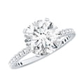thumbnail image 1 of Rosec Jewels Round Shape Moissanite Solitaire Engagement Ring - 9 mm - 3 Ct - D-VS1 Grade, 925 Sterling Silver, US 8.00, 1 of 9