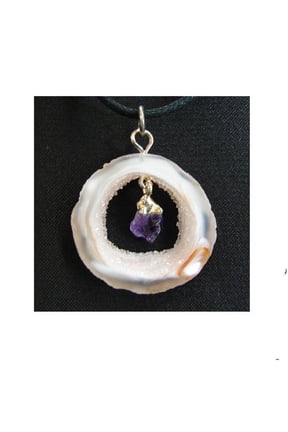 Round Shape Occo Slice Pendant Amethyst