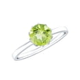 thumbnail image 1 of Rosec Jewels Peridot Solitaire Engagement Ring 2 Carat - August Birthstone Ring for Women - AAA Quality Certified, 10K White Gold, US 9.00, 1 of 8