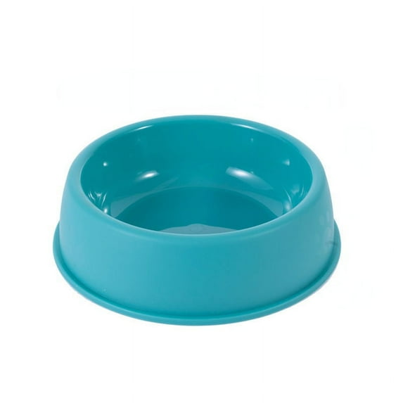 Round Shape Plastic Pet Food Water Feeding Bowl Dish, Blue