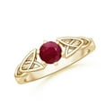 thumbnail image 1 of Round Shape Red Ruby Band Ring Women 925 Sterling Silver Yellow Gold Plated July Birthstone Valentine Day Birthday Gift Gemstone Jewelry, 1 of 5