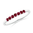 thumbnail image 1 of Round Shape Red Ruby Eternity Band Ring Women 925 Sterling Silver July Birthstone Christmas New Year Gift Gemstone Jewelry, 1 of 5