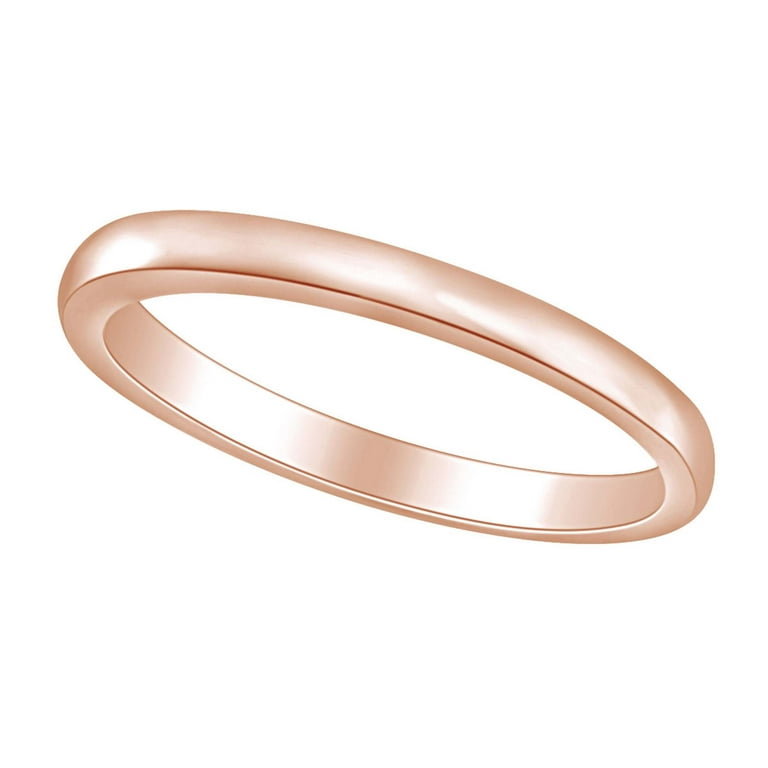 Round Shape Simple Beautiful Wedding Band Ring 14K Solid Rose Gold
