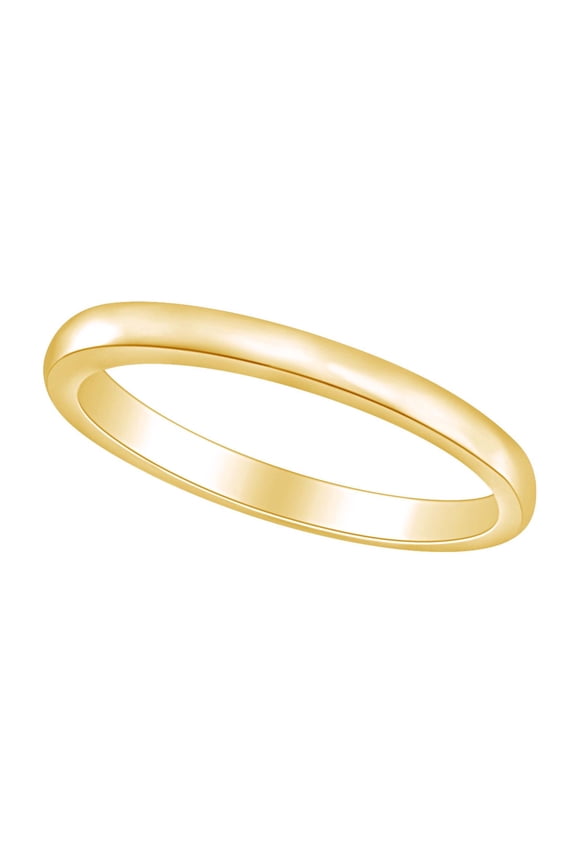 Round Shape Simple Beautiful Wedding Band Ring 14K Solid Yellow Gold Ring Size-5