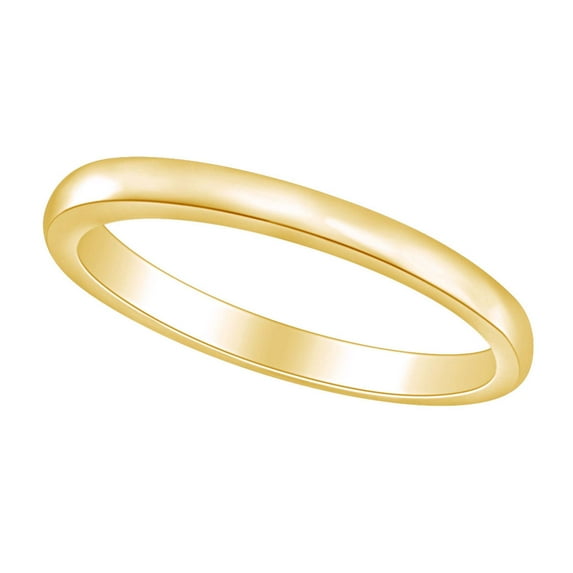 AFFY Round Shape Simple Beautiful Wedding Band Ring 14K Solid Yellow Gold Ring Size-9