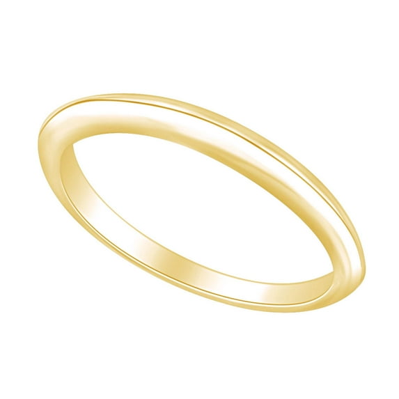 AFFY Round Shape Simple Classic Engagement Band Ring 14K Solid Yellow Gold Ring Size-5.5
