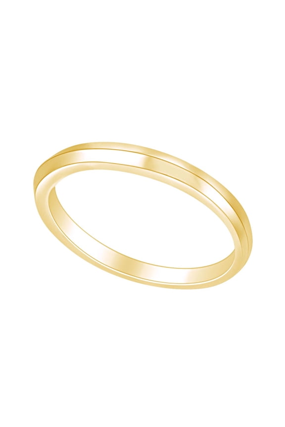 Round Shape Simple Wedding Band Ring 14K Solid Yellow Gold Ring Size-5