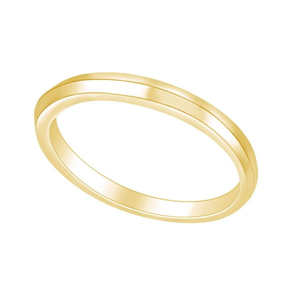 AFFY Round Shape Simple Wedding Band Ring 14K Solid Yellow Gold Ring Size-9.5