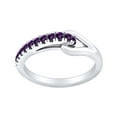 thumbnail image 1 of AFFY Round Shape Simulated Amethyst Fashion Promise Engagement Ring 14k White Gold Over Sterling Silver Ring Size-11, 1 of 2