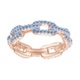 thumbnail image 1 of AFFY Round Shape Simulated Aquamarine CZ Buckle Knot Eternity Chopper Ring In 14K Rose Gold Over Sterling Silver, 1 of 1