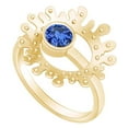 thumbnail image 1 of AFFY Round Shape Simulated Blue Sapphire Concave Shape Ring 14k Solid Yellow Gold, 1 of 1