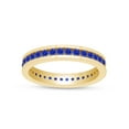thumbnail image 1 of AFFY Round Shape Simulated Blue Sapphire Full Eternity Band Ring In 14K Yellow Gold Over Sterling Silver, Ring Size-14, 1 of 6