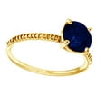 thumbnail image 1 of AFFY Round Shape Simulated Blue Sapphire Solitaire Engagement Ring In 14K Yellow Gold, Ring Size-14, 1 of 1