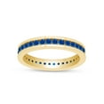 thumbnail image 1 of AFFY Round Shape Simulated Blue Topaz Full Eternity Band Ring In 14K Yellow Gold Over Sterling Silver, Ring Size-11.5, 1 of 6