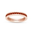 thumbnail image 1 of AFFY Round Shape Simulated Citrine Full Eternity Band Ring In 14K Rose Gold Over Sterling Silver, Ring Size-5.5, 1 of 6