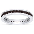 thumbnail image 1 of AFFY Round Shape Simulated Garnet Full Eternity Band Ring In 14K White Gold Over Sterling Silver, Ring Size-10, 1 of 6