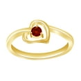 thumbnail image 1 of AFFY Round Shape Simulated Garnet Heart Engagement Ring in 14k Yellow Gold Over Sterling Silver Ring Size - 4, 1 of 1