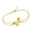 thumbnail image 1 of AFFY Round Shape Simulated Peridot Beautiful Butterfly Chain Bracelets In 14k Yellow Gold Over Sterling Silver -7.5", 1 of 1