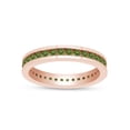 thumbnail image 1 of AFFY Round Shape Simulated Peridot Full Eternity Band Ring In 14K Rose Gold Over Sterling Silver, Ring Size-8, 1 of 6