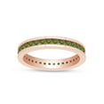 thumbnail image 1 of AFFY Round Shape Simulated Peridot Full Eternity Band Ring In 14K Rose Gold Over Sterling Silver, Ring Size-9.5, 1 of 6