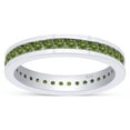 thumbnail image 1 of AFFY Round Shape Simulated Peridot Full Eternity Band Ring In 14K White Gold Over Sterling Silver, Ring Size-13.5, 1 of 6