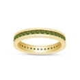 thumbnail image 1 of AFFY Round Shape Simulated Peridot Full Eternity Band Ring In 14K Yellow Gold Over Sterling Silver, Ring Size-11, 1 of 6
