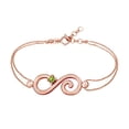 thumbnail image 1 of AFFY Round Shape Simulated Peridot Infinity Chain Bracelets In 14k Rose Gold Over Sterling Silver -8.5", 1 of 1