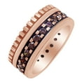 thumbnail image 1 of AFFY Round Shape Simulated Pink Sapphire Mens Eternity Band Ring In 14k Rose Gold Over Sterling Silver Ring Size-11, 1 of 3