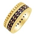 thumbnail image 1 of AFFY Round Shape Simulated Pink Sapphire Mens Eternity Band Ring In 14k Yellow Gold Over Sterling Silver Ring Size-5.5, 1 of 3