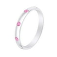thumbnail image 1 of AFFY Round Shape Simulated Pink Tourmaline Burnish Set 14k White Gold Over Sterling Silver Band Ring -11, 1 of 1