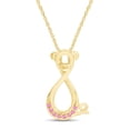thumbnail image 1 of AFFY Round Shape Simulated Pink Tourmaline Pig Infinity Pendant Necklace In 14K Yellow Gold Over Sterling Silver By, 1 of 5
