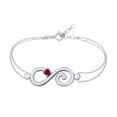 thumbnail image 1 of AFFY Round Shape Simulated Ruby Infinity Chain Bracelets In 14k White Gold Over Sterling Silver -8.5", 1 of 1