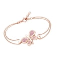 thumbnail image 1 of AFFY Round Shape Simulated Tourmaline Beautiful Butterfly Chain Bracelets In 14k Rose Gold Over Sterling Silver -8.5", 1 of 1