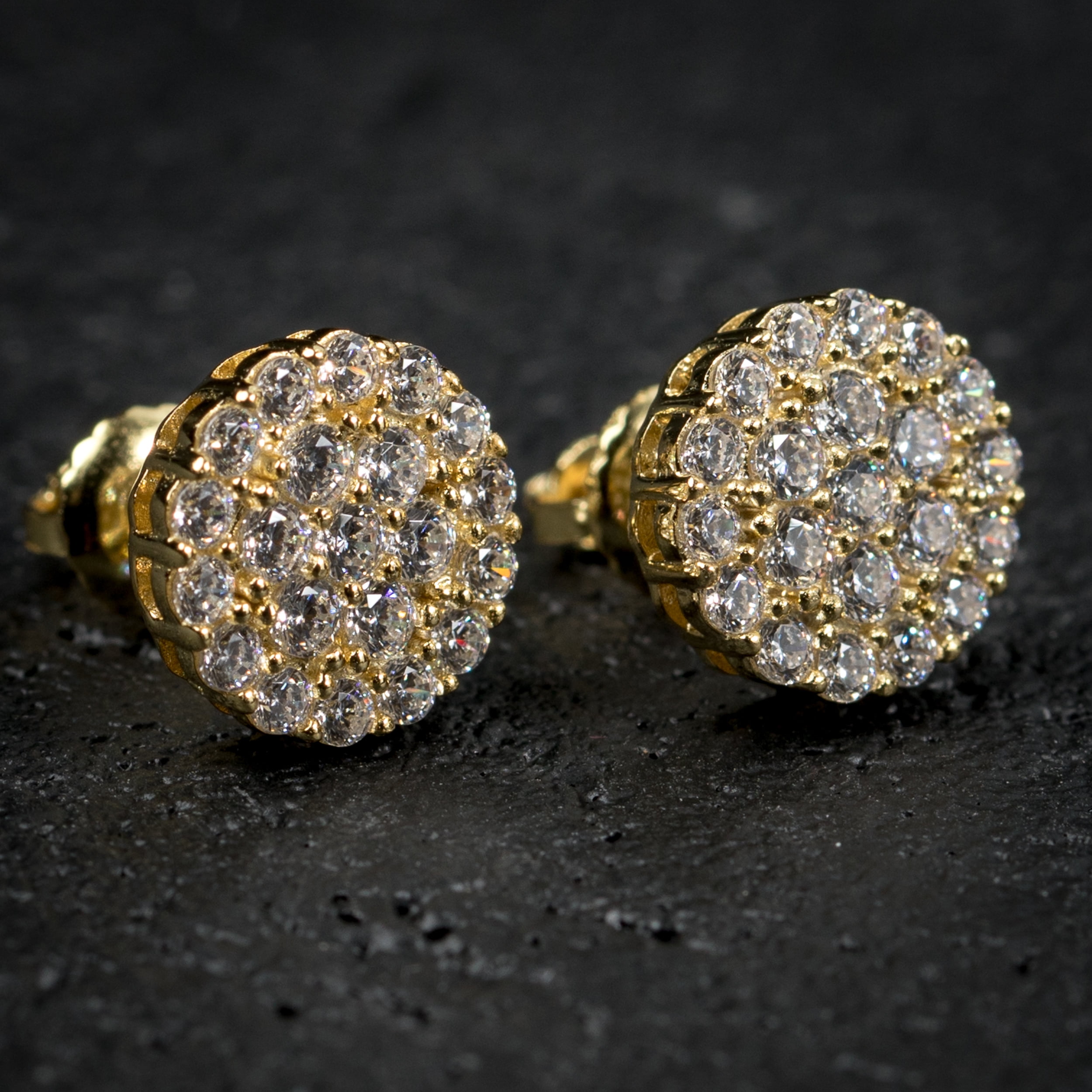 10K Yellow Solid Gold CZ Earrings 2mm to 10mm / Round CZ Gold Earrings for  Womens Mens Kids / Aretes en Oro Real Para Mujer Hombre Ninos / Stud  Earrings / CZ