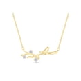 thumbnail image 1 of Round Shape Sparkling White Cubic Zirconia Bird On Branch Pendant Necklace in 14k Yellow Gold Over Sterling Silver, 1 of 1
