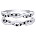 thumbnail image 1 of Round Shape White & Black Cubic Zirconia Twist Enhancer Guard Ring 10k White Gold Ring Size - 11, 1 of 3