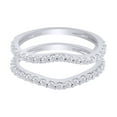 thumbnail image 1 of Round Shape White Cubic Zirconia 10k White Gold Enhancer Guard Ring Size - 11, 1 of 3