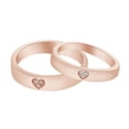 thumbnail image 1 of AFFY Round Shape White Cubic Zirconia 14k Rose Gold Over Sterling Silver Heart Love Engagement Ring, 1 of 1