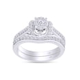 thumbnail image 1 of AFFY Round Shape White Cubic Zirconia Bridal Cluster Halo Engagement Ring In 10K Solid White Gold (0.75 cttw) Ring Size-9, 1 of 5